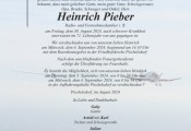 Parte Heinrich Pieber :: im 71. Lebensjahr verstorben am 30.August 2024